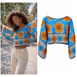 Ashro Bright Floral Blouse Medium